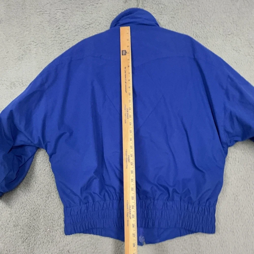 Vintage London Fog Jacket Mens Large Blue Nylon Aztec Insulated Bomber 90s